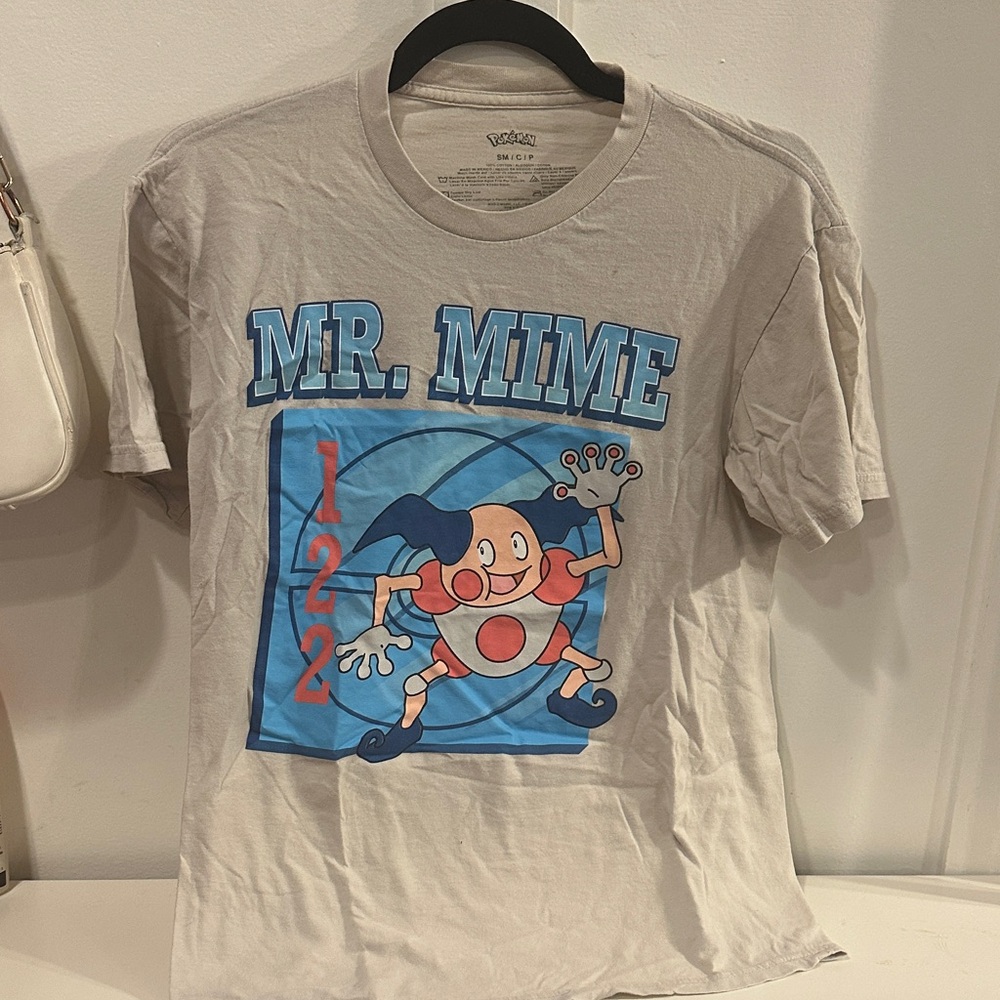 Pokemon Mr. Mime Cream and Blue T-Shirt